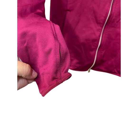 Nike Dri Fit Small Sweatshirt Magenta Pink Zip Up Pockets Thumbholes Breathable - Picture 7 of 10